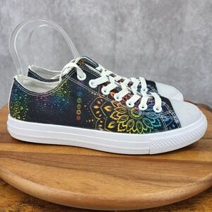 Yes We Vibe Sneakers Womens 8.5 Mens 7 Colorful Peace Free Spirit Hippie‎ Shoes
